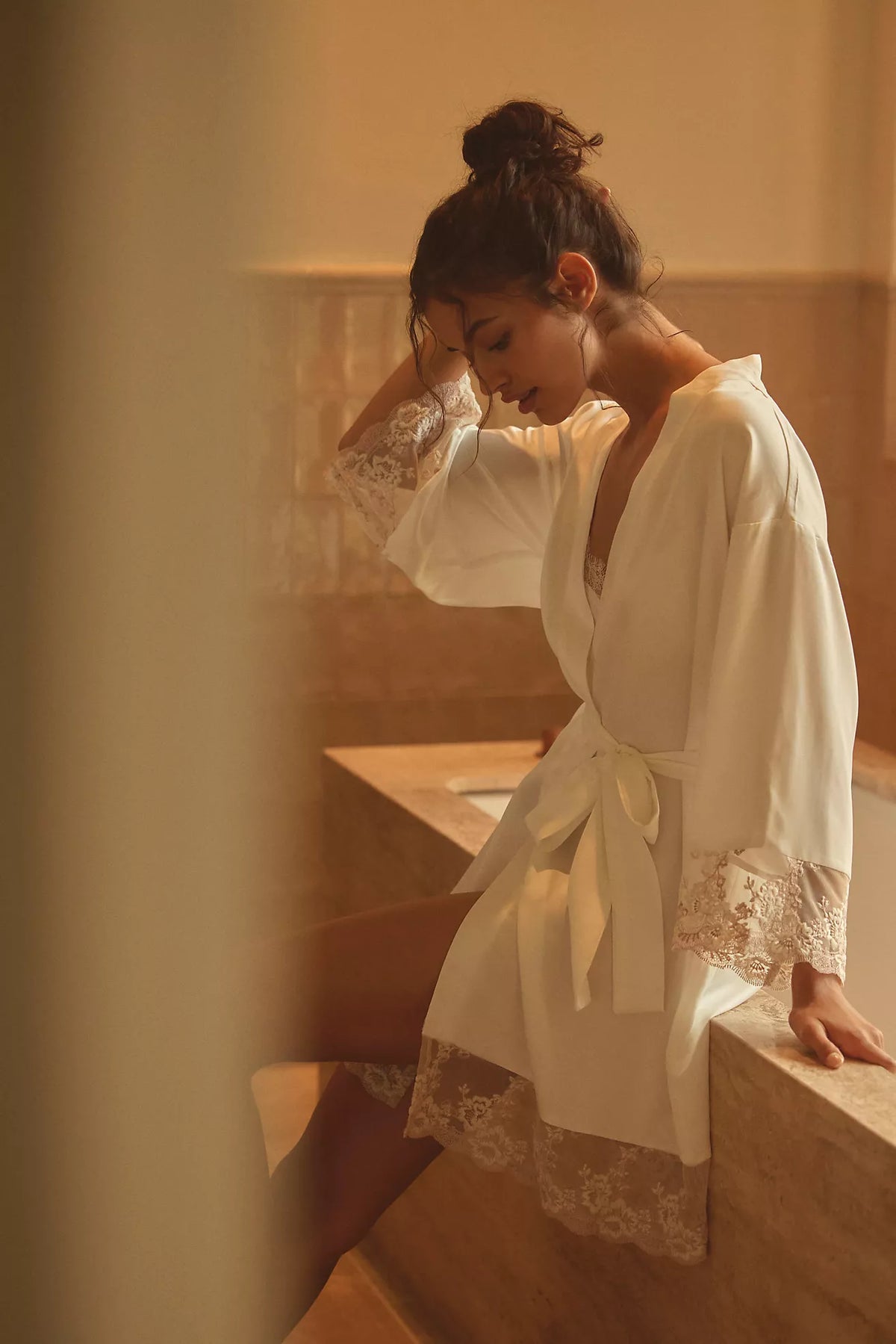 Flora Nikrooz Rosa Lace Trim Kimono