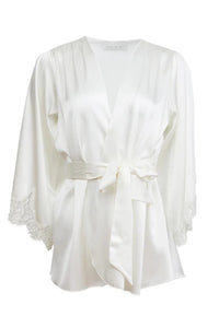 Fleur du Mal Beaded Lace Angel Sleeve Robe