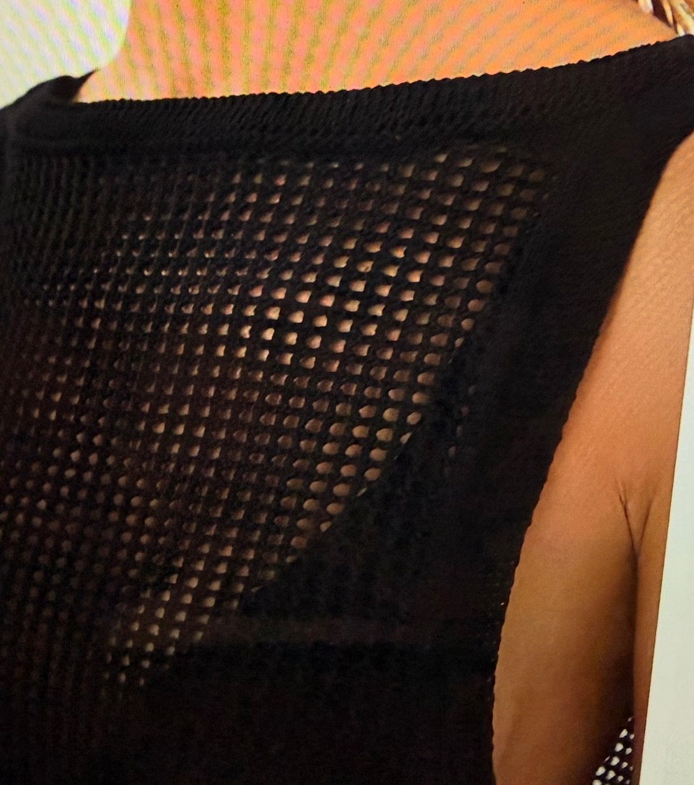 Knit Erika Short Cover Up -Black