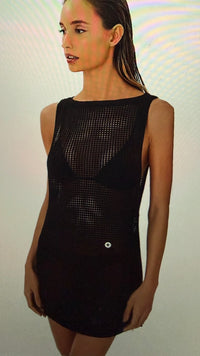 Knit Erika Short Cover Up -Black