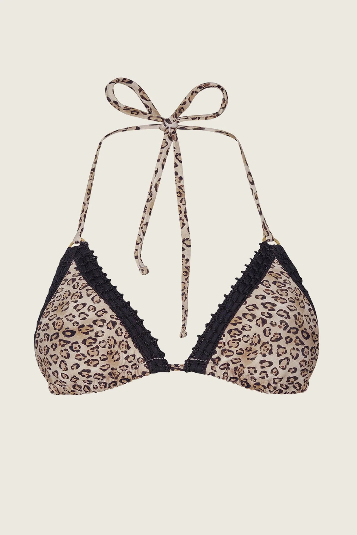 Leopard Kyle Crochet Trim Triangle Top