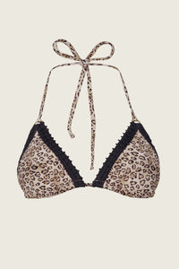 Leopard Kyle Crochet Trim Triangle Top