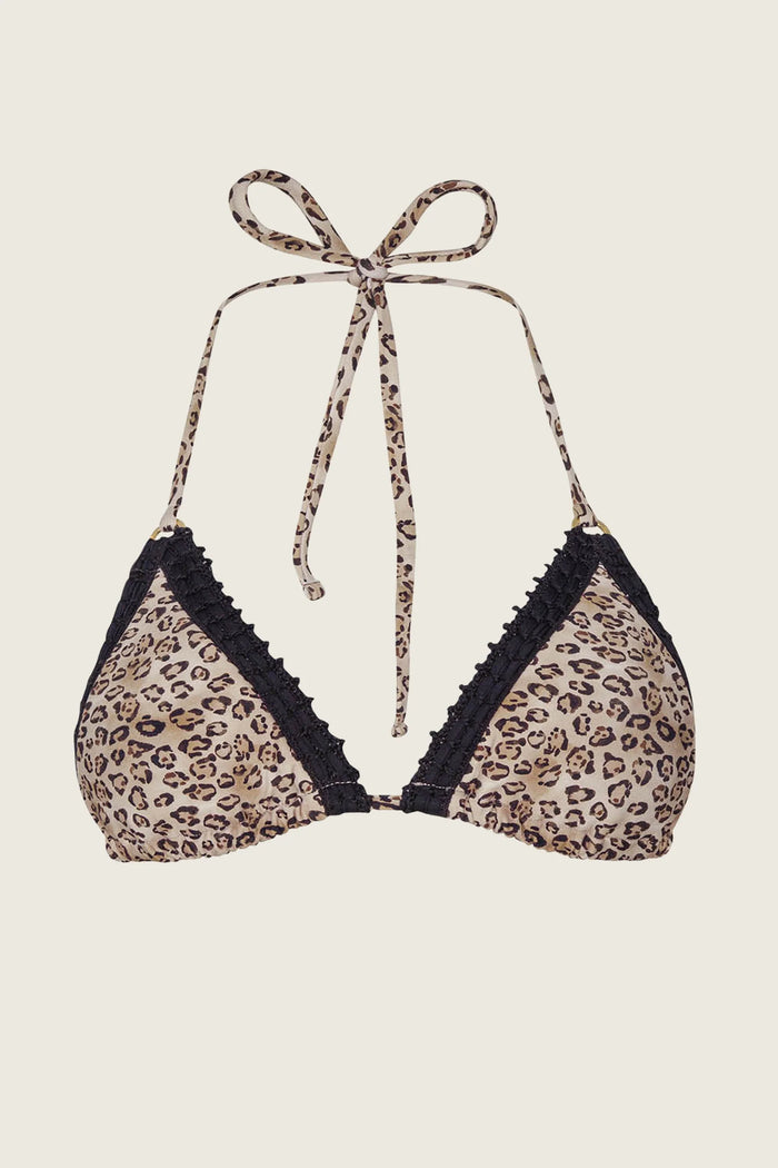 Leopard Kyle Crochet Trim Triangle Top