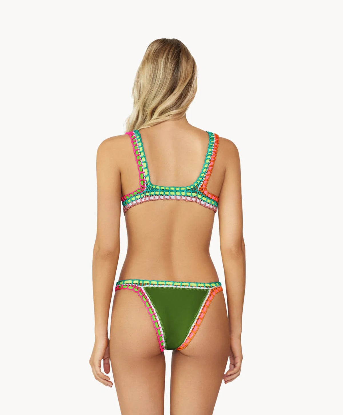 Crochet Bikini Top in Olive