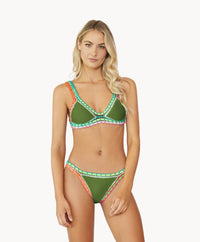 Crochet Bikini Top in Olive