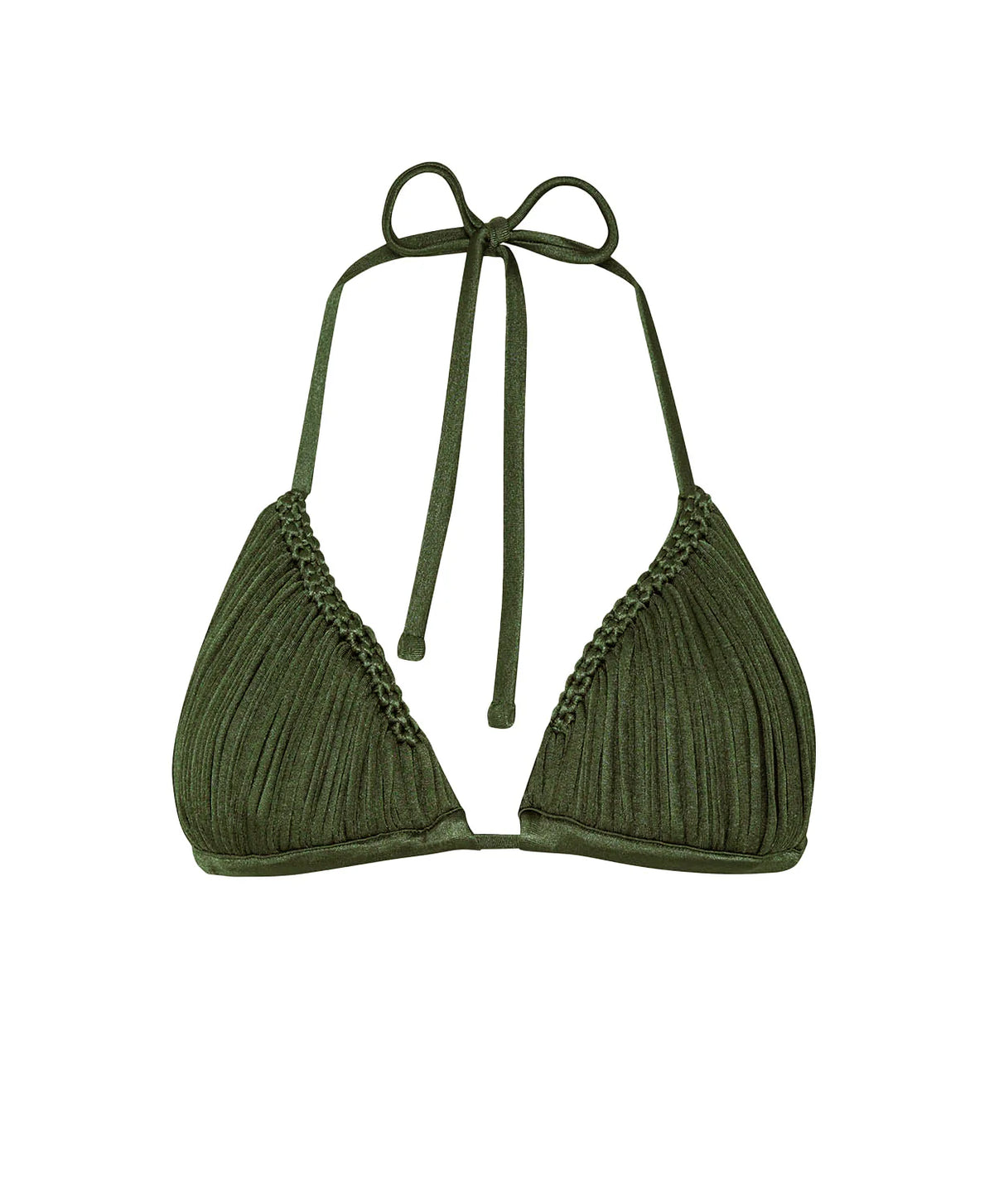 Skyla Triangle Bikini Top in Olive
