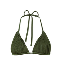 Skyla Triangle Bikini Top in Olive