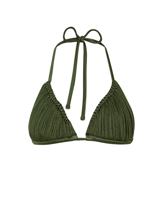 Skyla Triangle Bikini Top in Olive