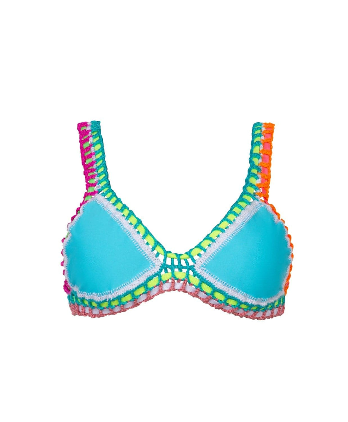 Crochet Bikini Top in Pacific Blue