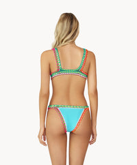 Crochet Bikini Top in Pacific Blue