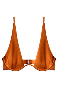 Paloma Underwire Adjustable Bikini Top in Bronze Sheen