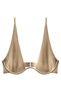 Paloma Underwire Adjustable Bikini Top in Taupe Sheen