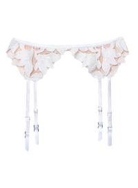 Fleur du Mal Lily Embroidery Garter Belt