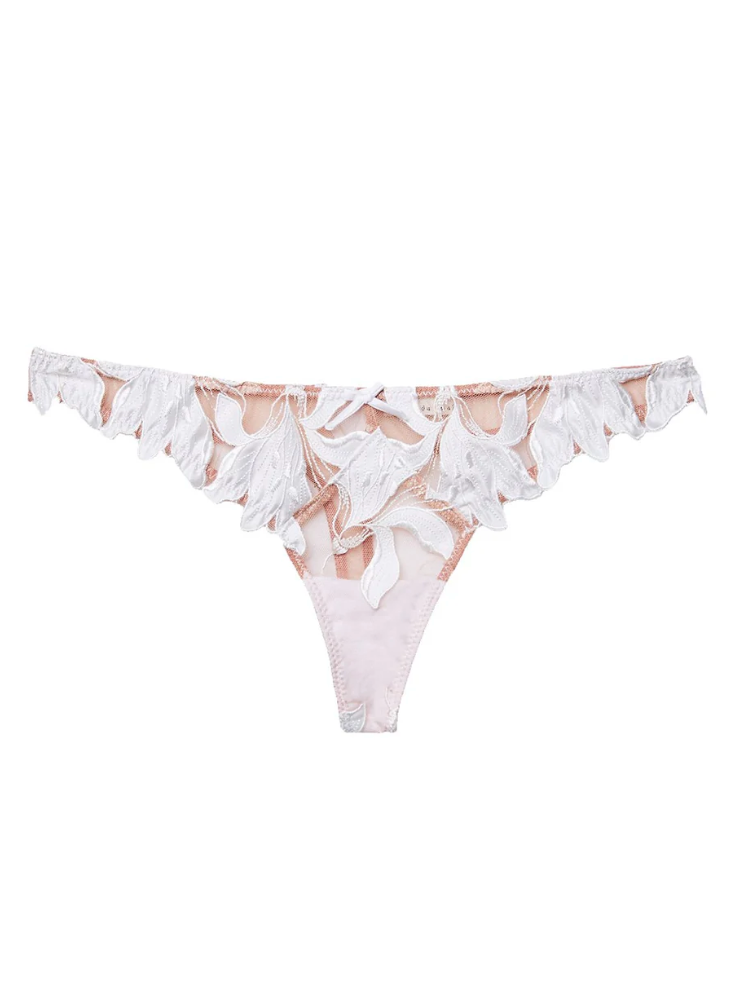 Fleur du Mal Lily Embroidery Hipster Thong