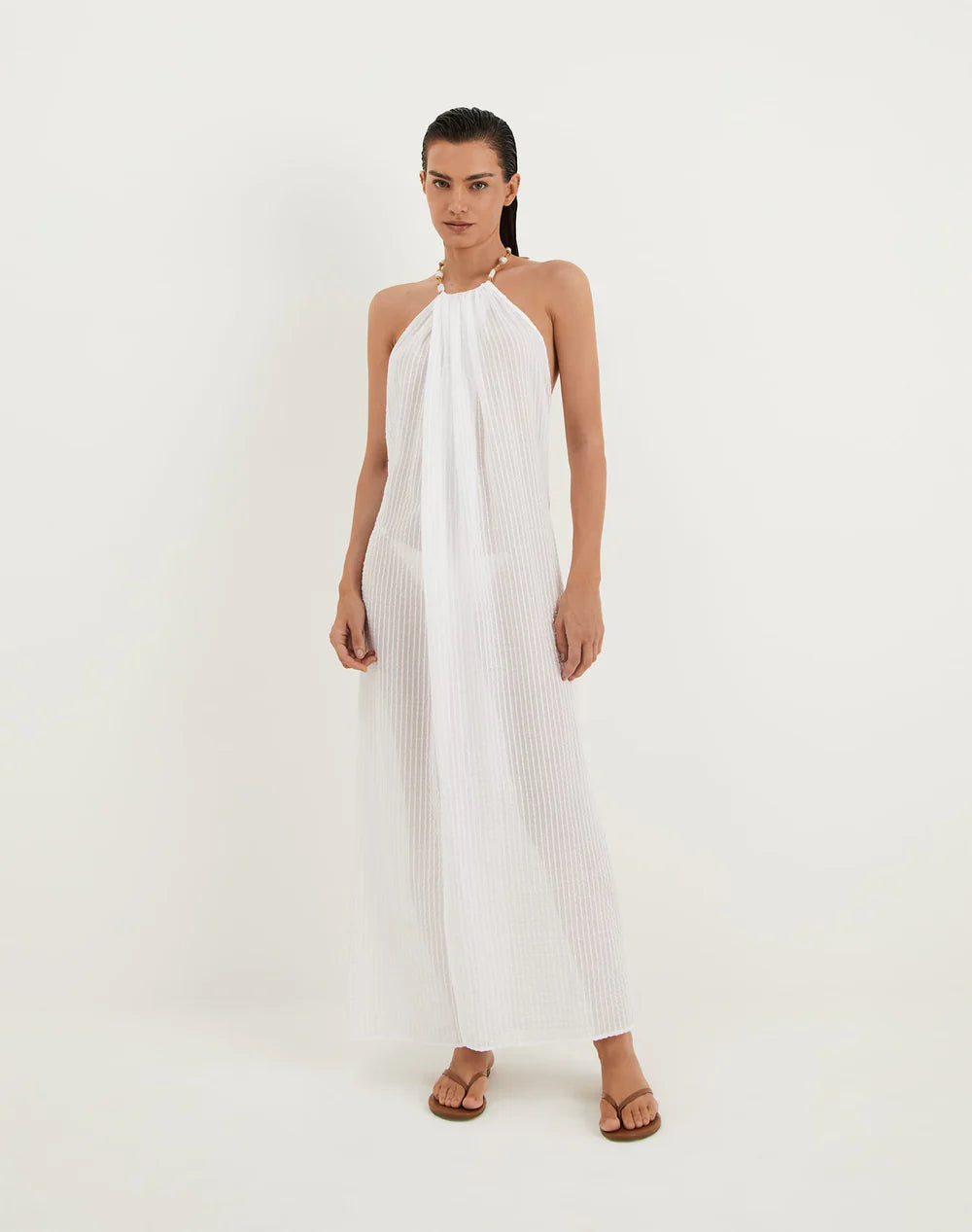 Cloe Long Cover Up -White