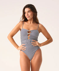 Keyhole One Piece in Anchor Blue