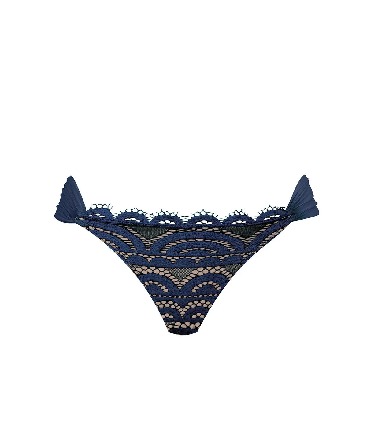 Lace Fanned Bikini Bottom in Pacific Teeny